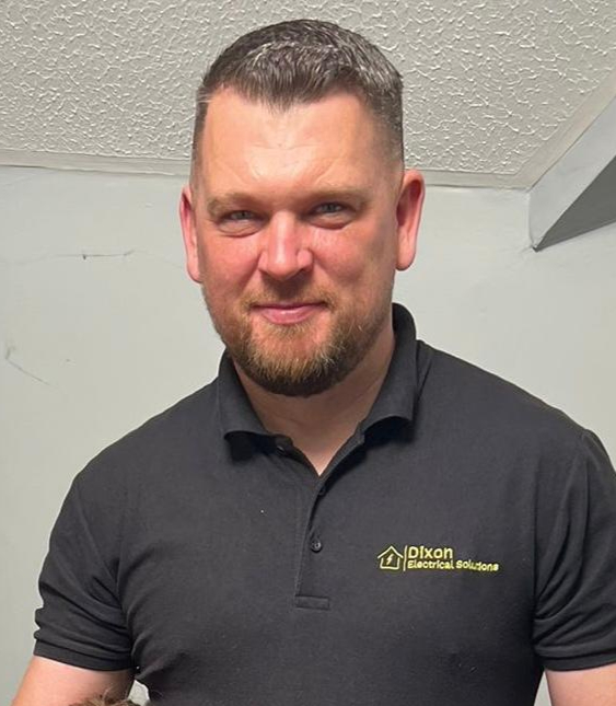 Steven Dixon, founder of Dixon Electrical Solutions Ltd, in branded polo